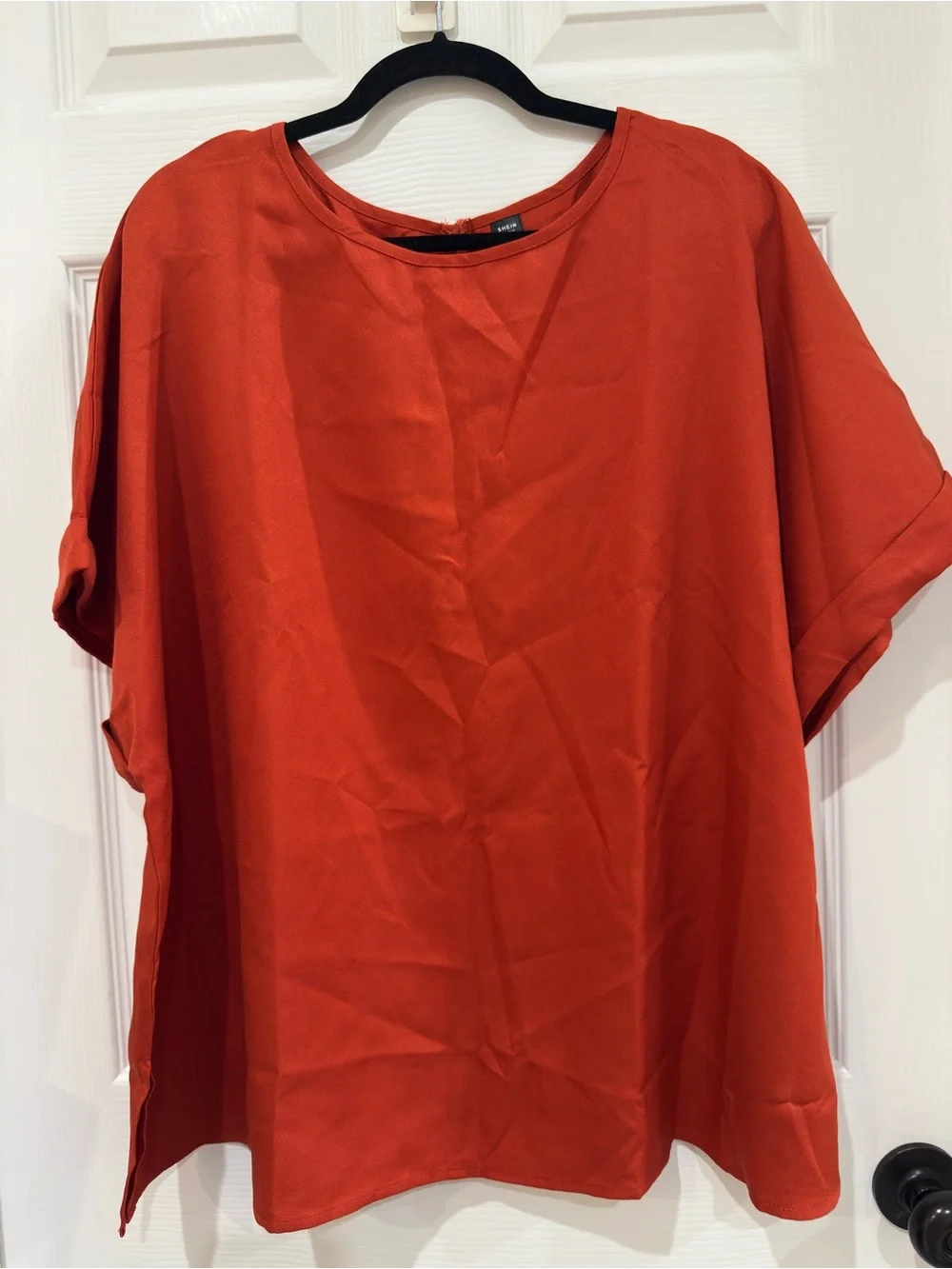 Burnt Orange Short Sleeve Blouse