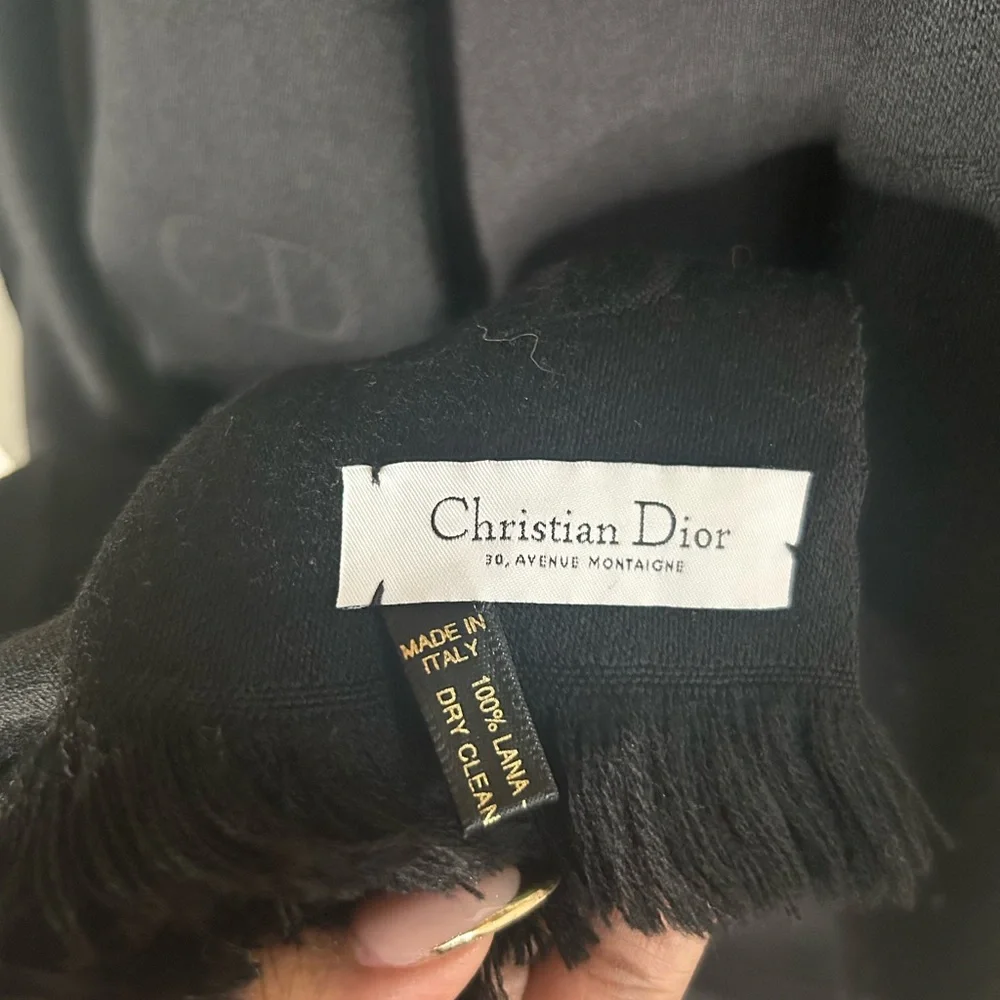 Dior Black CD Monogram Long Scarf‎