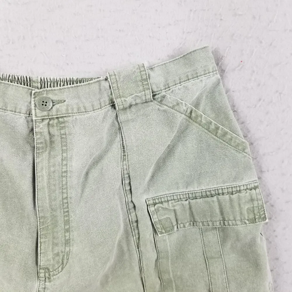 Weekender Cargo Shorts Mens 42 Green‎ Elastic Waist Cotton Pockets Style MOS9760