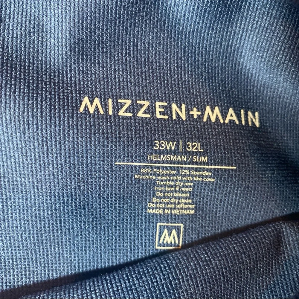 Mizzen+Main Helmsman Mens 33x32 Slim Fit Navy Blue Performance Chino Pants