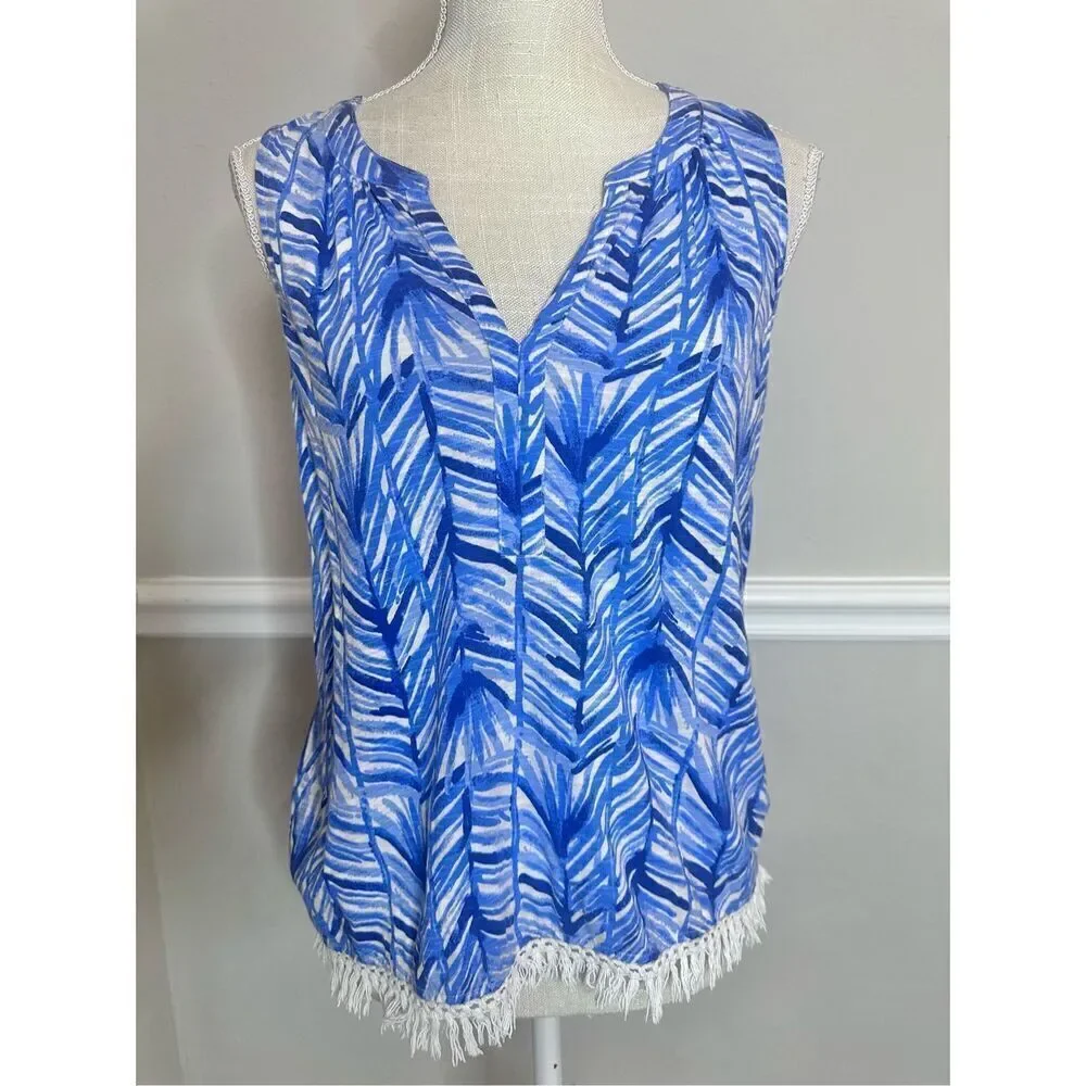 LILLY PULITZER KIPPER LAPIS BLUE COSTA VERDE BLOUSE TOP SIZE XS