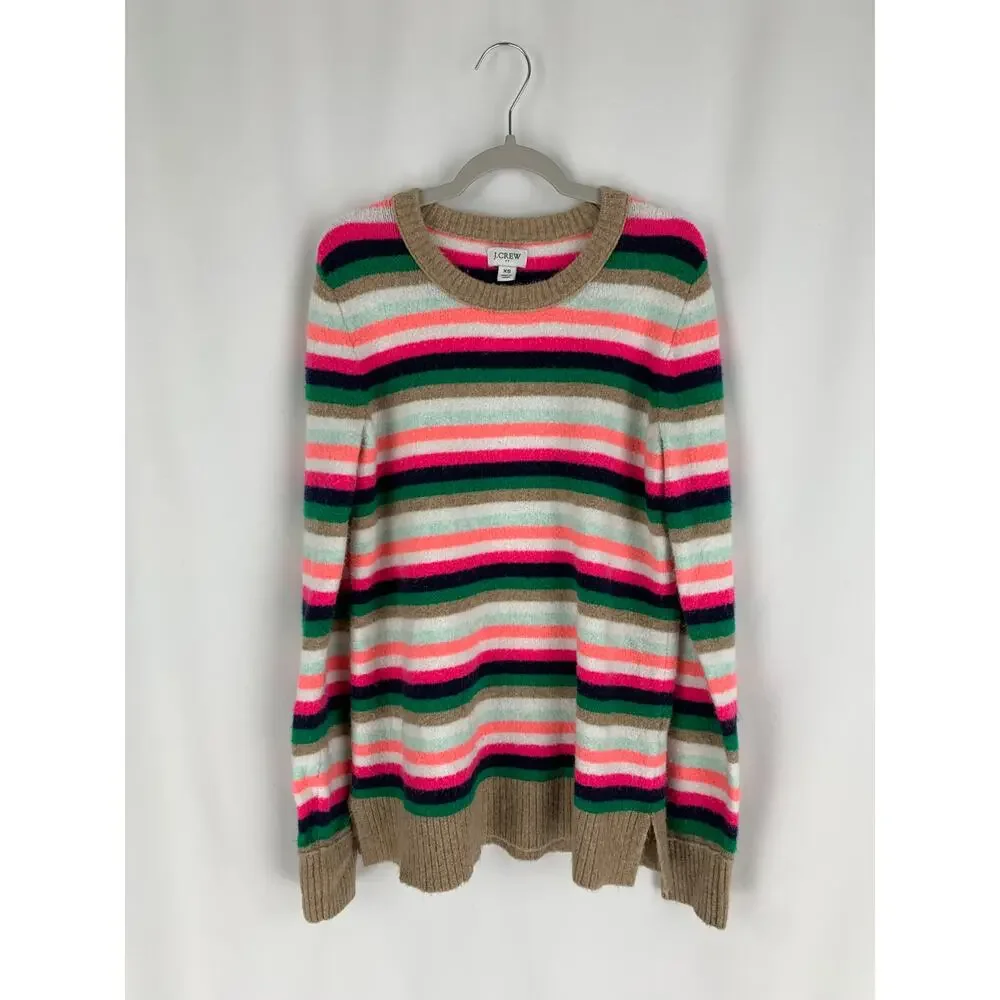J. Crew Factory Extra Soft Yarn Striped Sweater Womens XS Long Sleeve