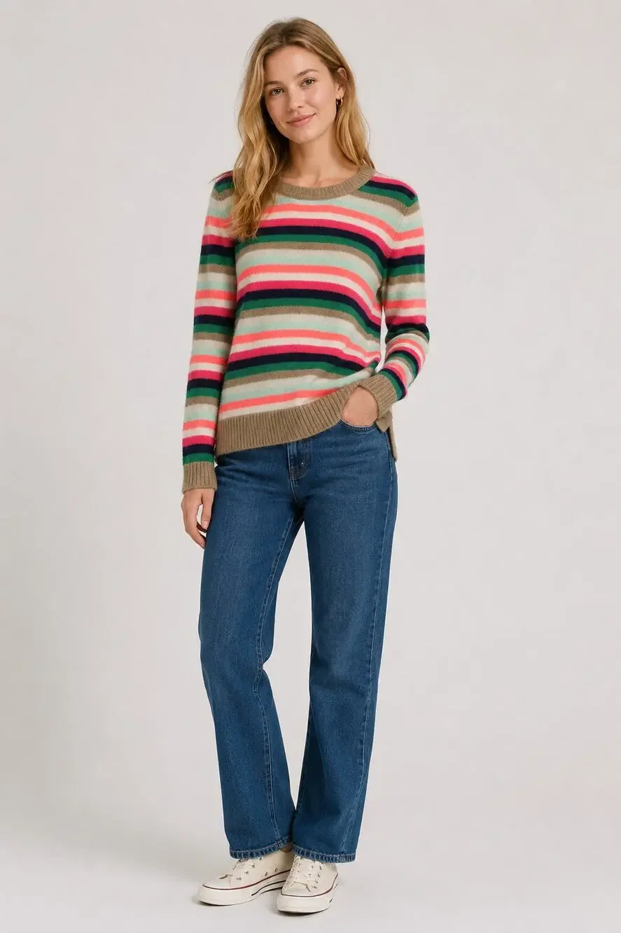 J. Crew Factory Extra Soft Yarn Striped Sweater Womens XS Long Sleeve