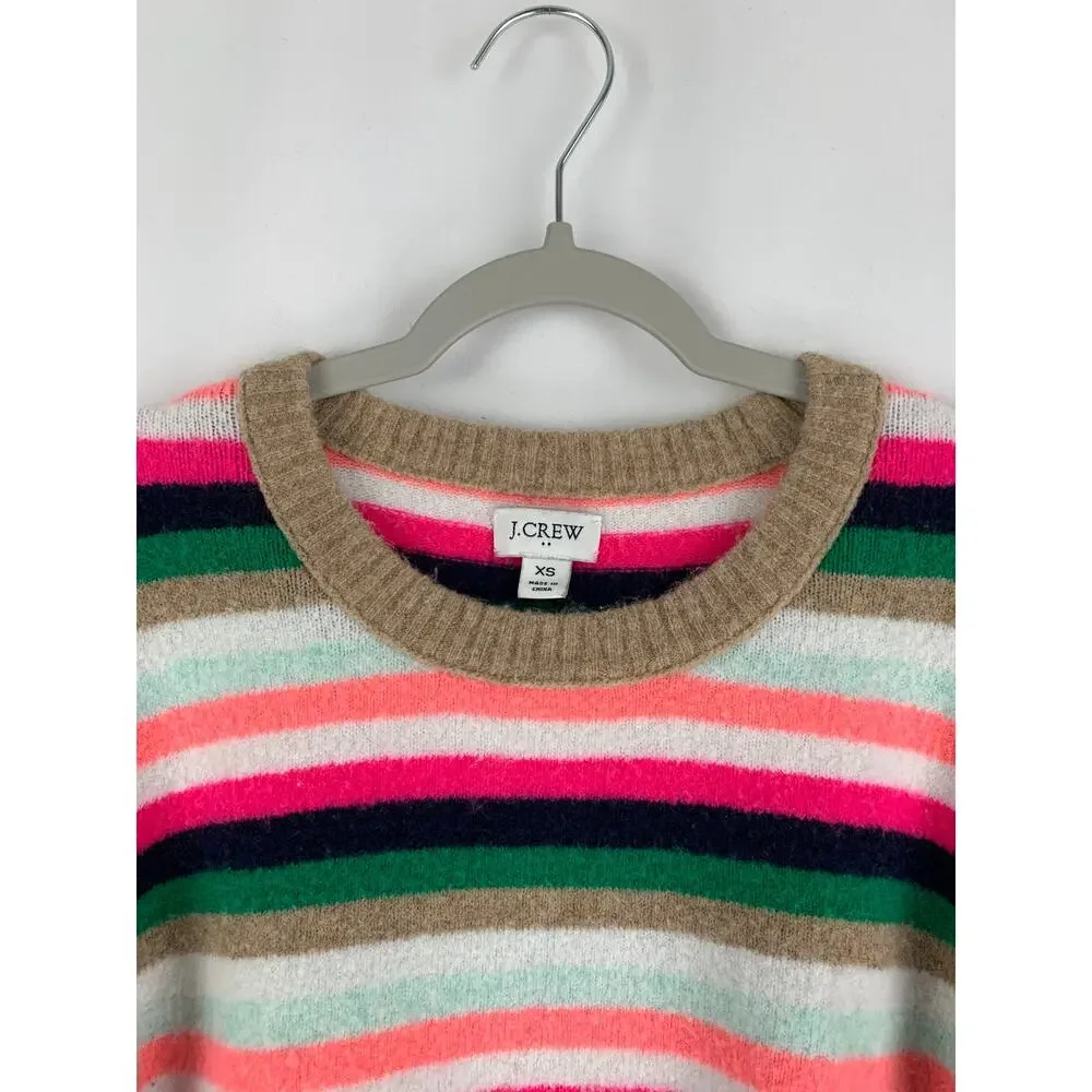 J. Crew Factory Extra Soft Yarn Striped Sweater Womens XS Long Sleeve