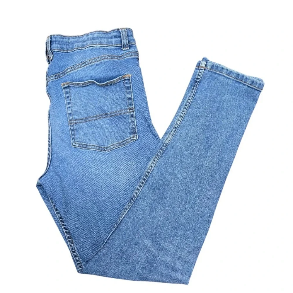 COLLUSION x001‎ Skinny Jeans Mens W34 L32 Light Wash Denim Blue