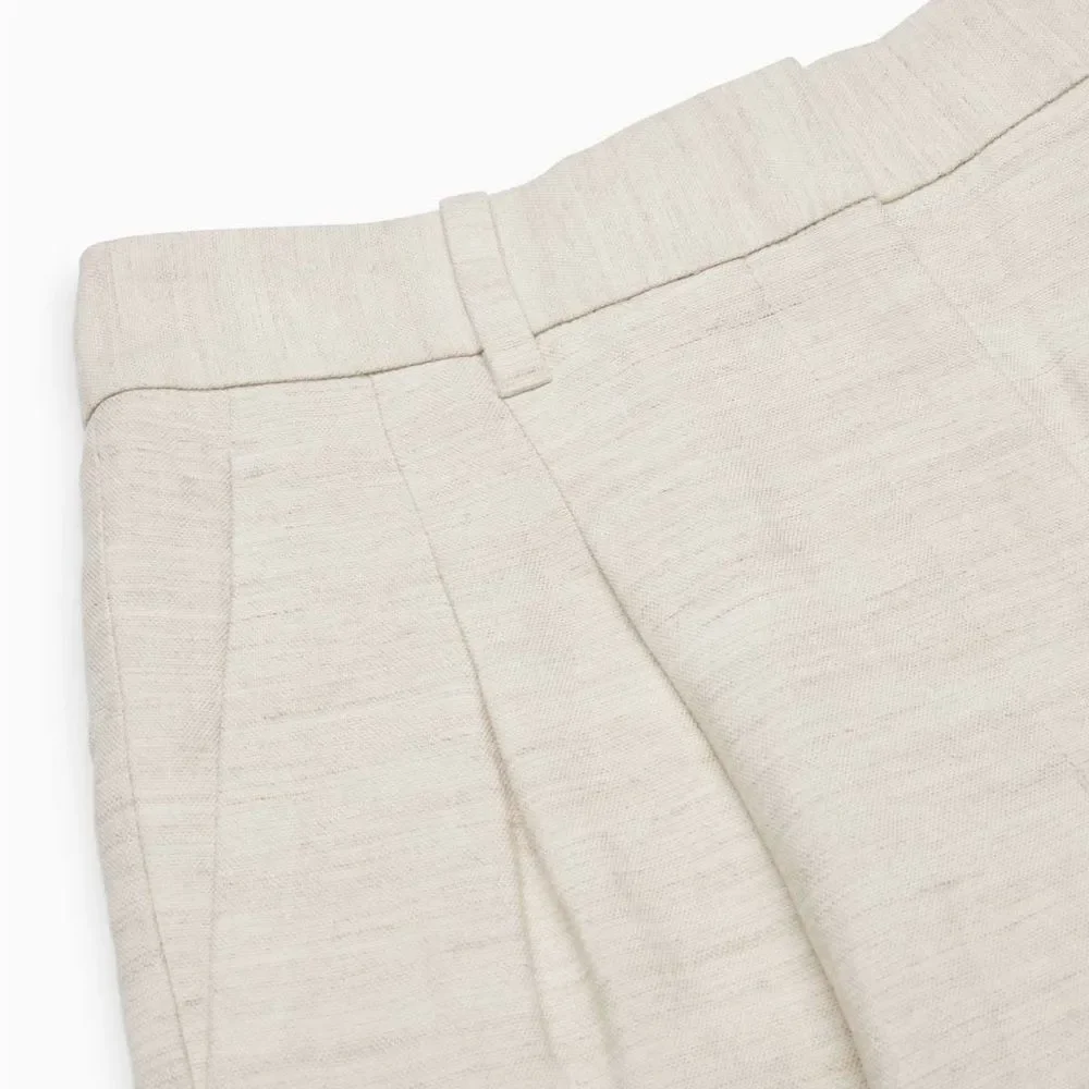 Aritzia Wilfred The Effortless Linen Cropped Pant in Natural Ecru