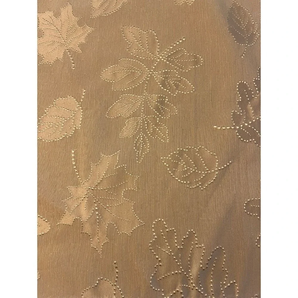Set 8 Gold Dinner Napkins W/ Raised Leaf Designs Christmas Holiday 18