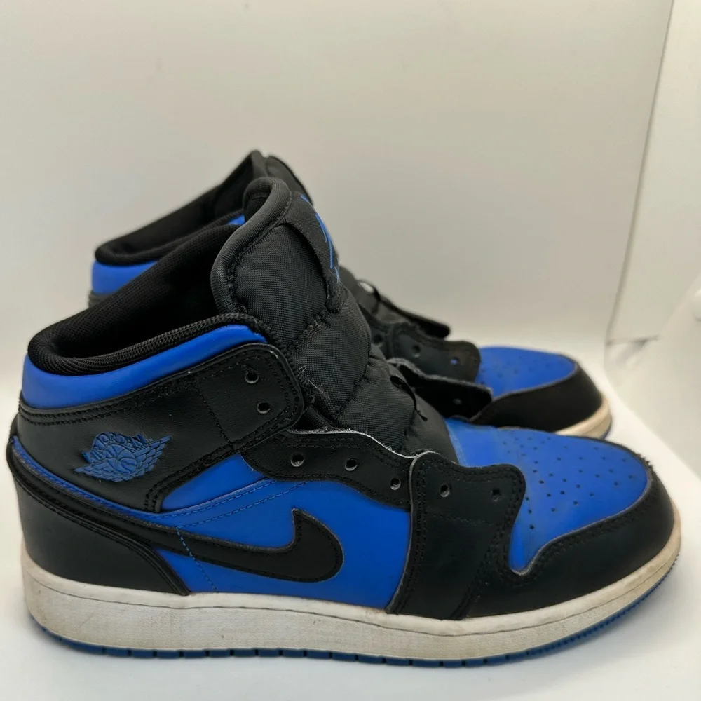 Nike Air Jordan 1 Mid Black Royal‎ Blue Size 5.5Y