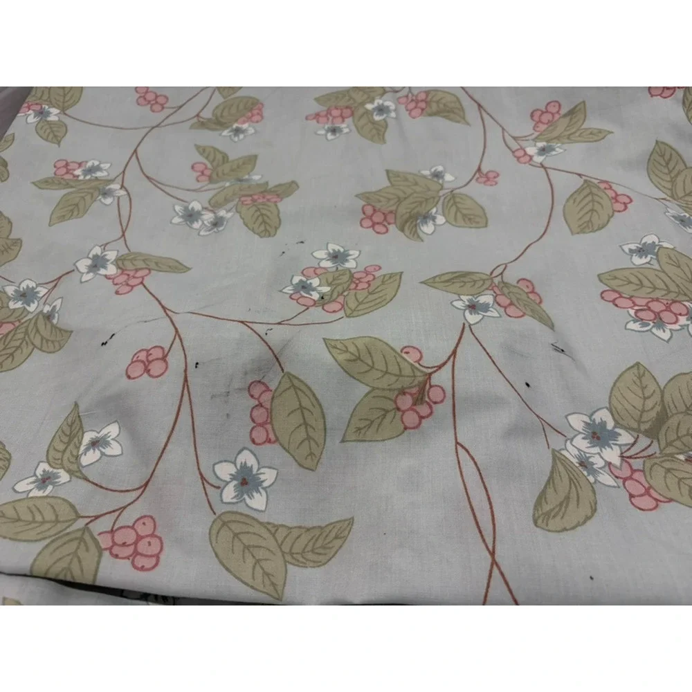 Bill Blass Springmaid Twin Sheet Set Percale Floral Blue Pink Green Vintage