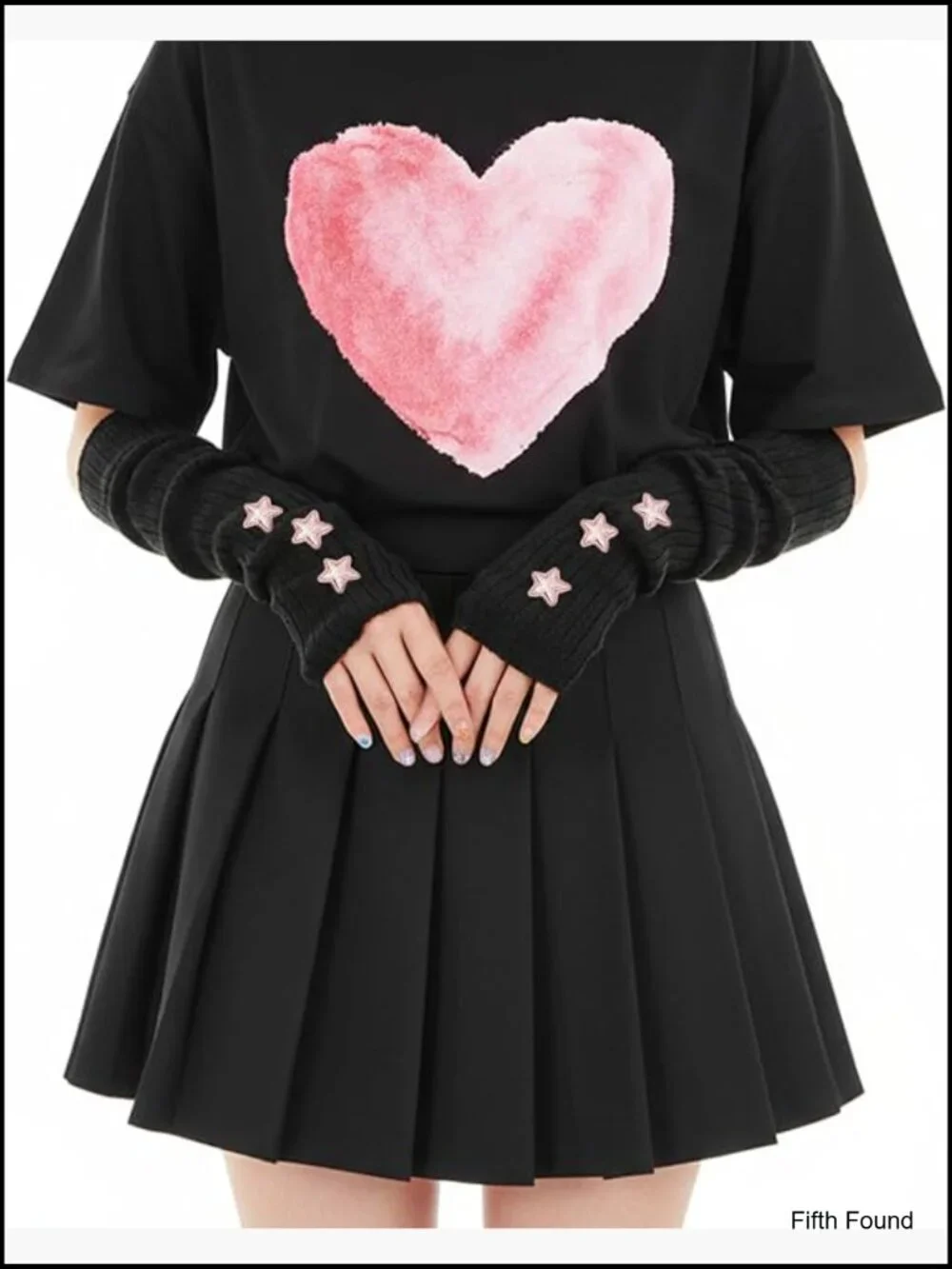 Knit Fingerless Arm Warmers Half Gloves Thumb Hole Kawaii Cosplay