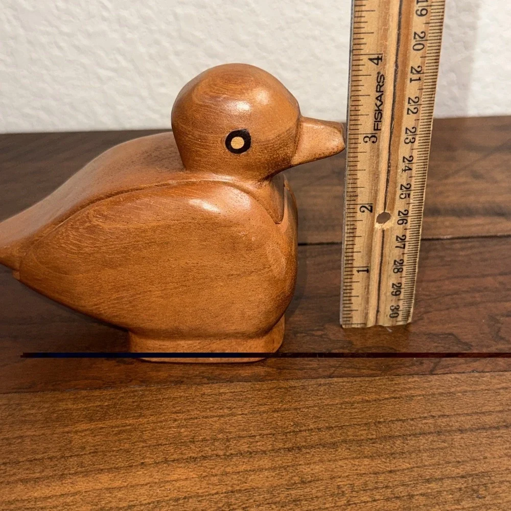 Wooden Duck Hidden Box, Decor, Jewelry Or Coin/Cash Box, Natural Wood