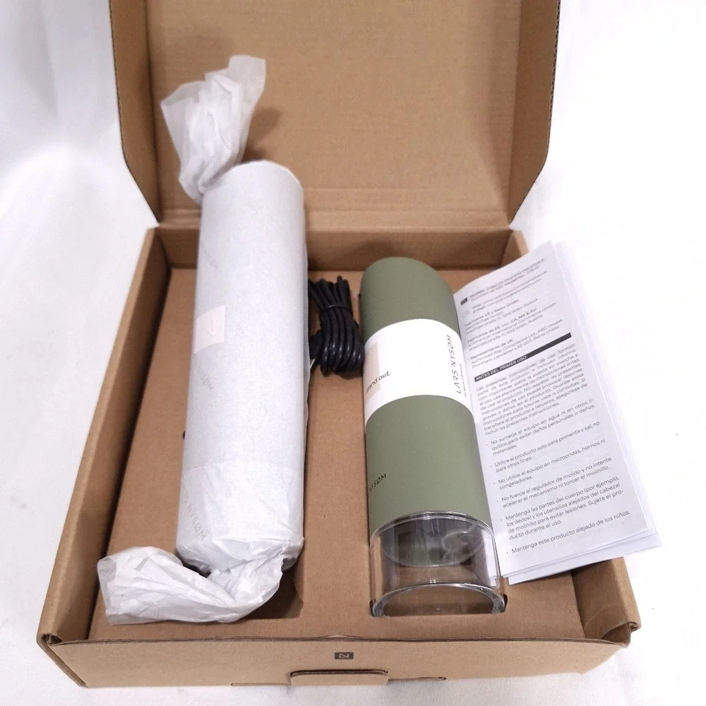 Lars Nysom Electric Gravity Spice Mill Set‎ Sage Green Ceramic Grinder NIB