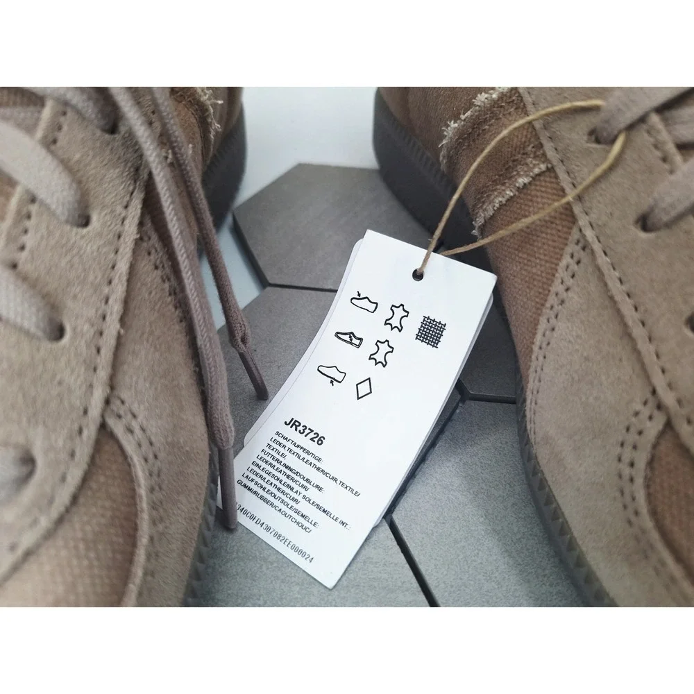 Adidas BW Army Grey Brown Canvas Leather Lined Men's 8 GAT Sneaker Minimal Taupe