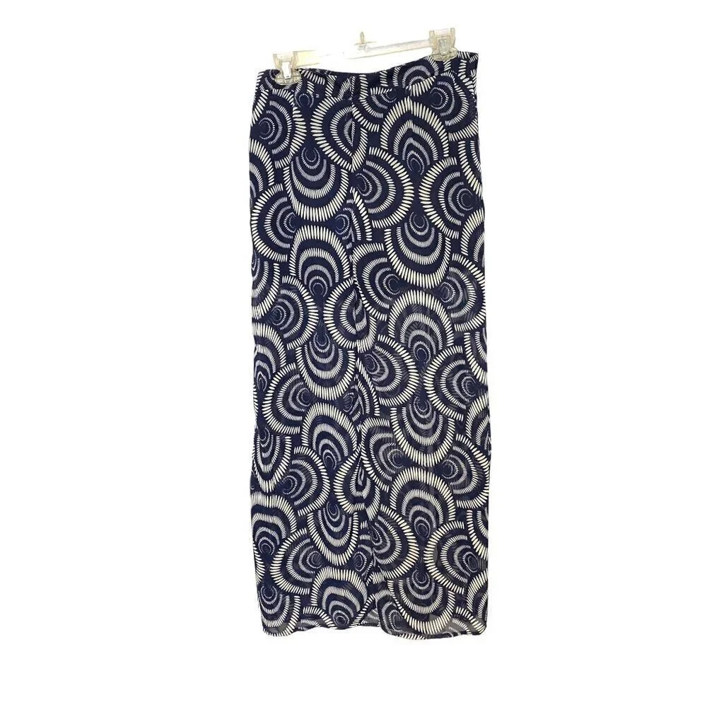Fun & Flirt Long Skort with Front Slits on Sheer Chiffon Skirt Women's Large NWT