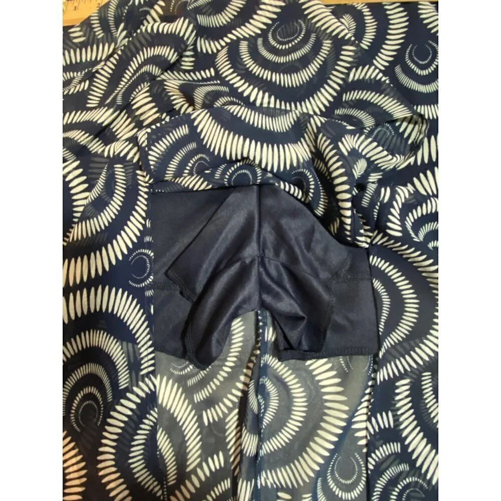 Fun & Flirt Long Skort with Front Slits on Sheer Chiffon Skirt Women's Large NWT