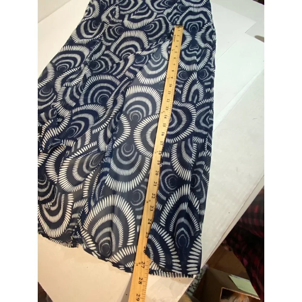 Fun & Flirt Long Skort with Front Slits on Sheer Chiffon Skirt Women's Large NWT