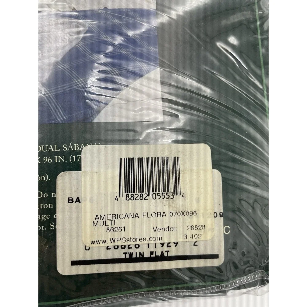 NIP Ralph Lauren TWIN‎ Flat Sheet Americana Flora Blue Cottage Chic Floral