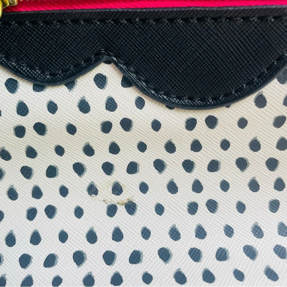 Betsey Johnson White and Black Polka Dot Mini Backpack