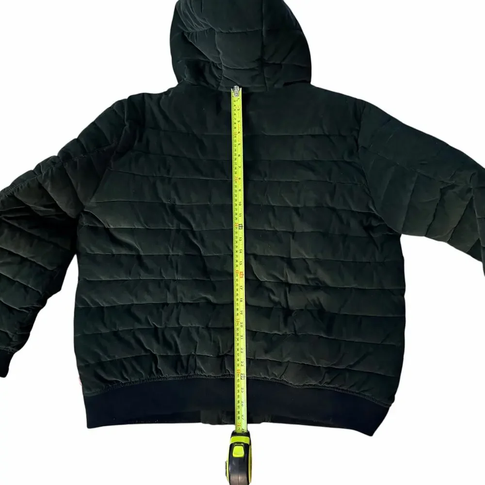 Levi’s Men’s Quilted Hooded Jacket olive Green Zip Front XXL