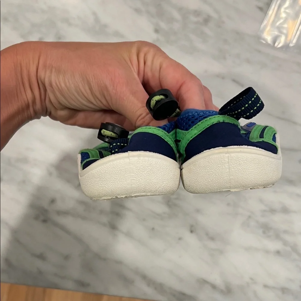 Kids Navy and Lime Water Shoes