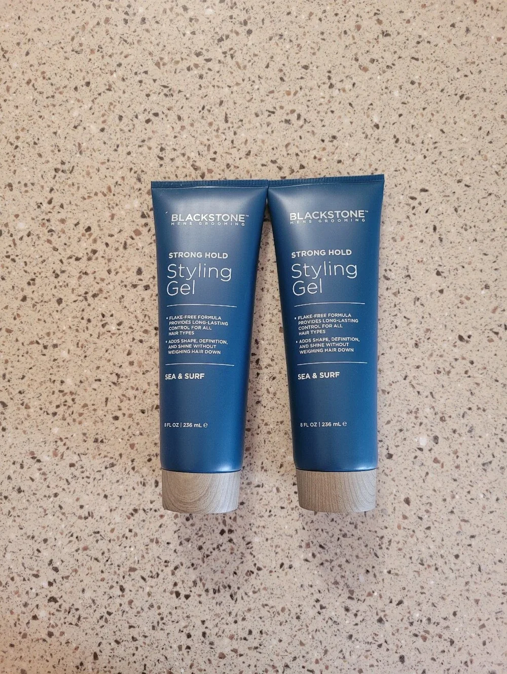 (2) Blackstone Mens Grooming Strong Hold Styling Gel Sea + Surf 8 oz Each