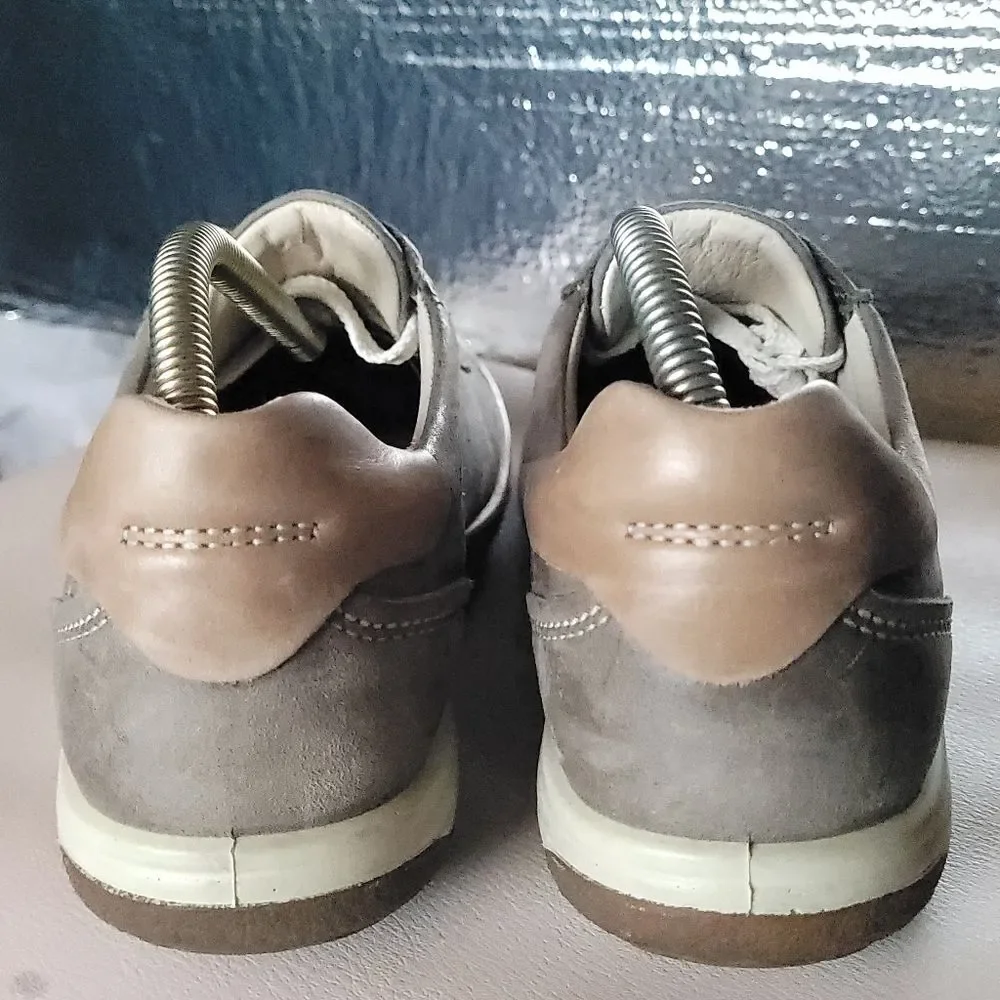 Ecco Chase II Gray Leather Sneaker Shoes Womens Size EU 41 US 10-10.5