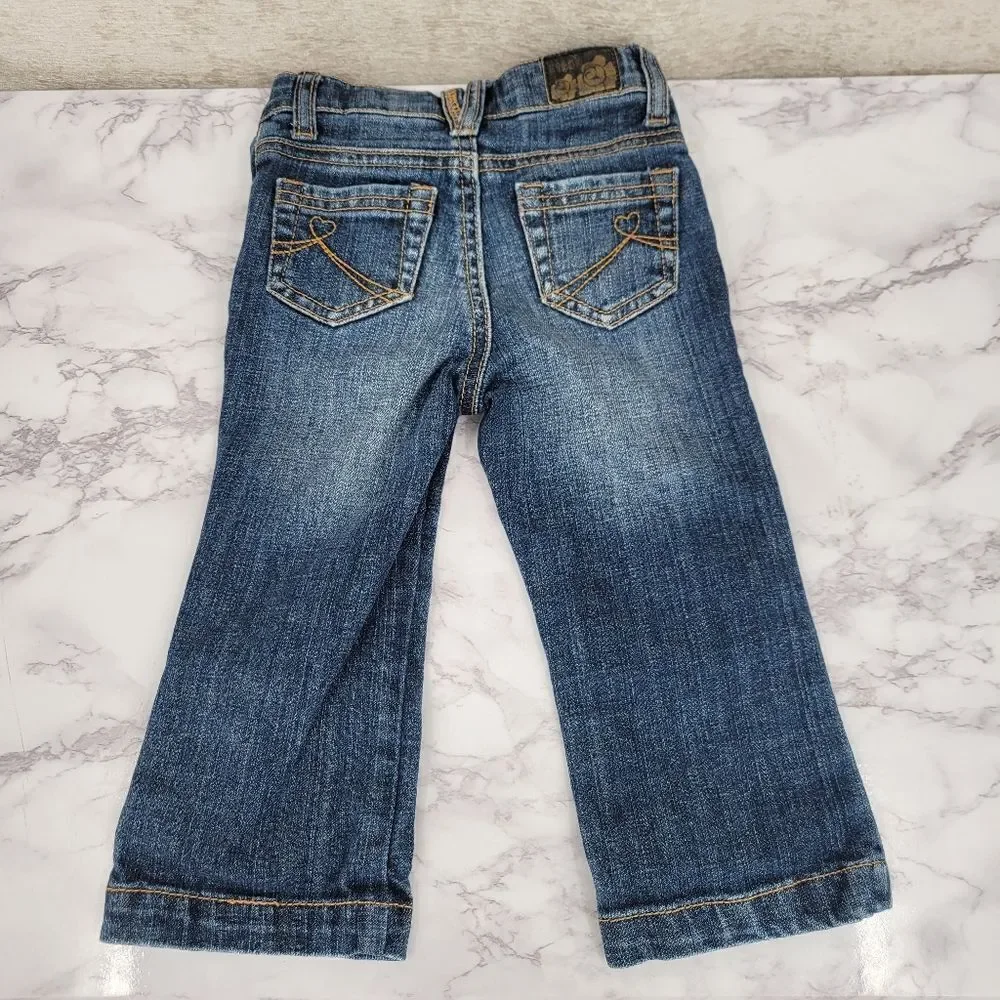 Old Navy + Children's Place Y2K Girls Denim Jeans with Embroidered Design Lot
