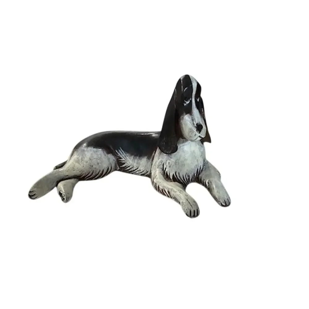 Springer Spaniel Figurine by Lynda Pleet Black & White Figurine