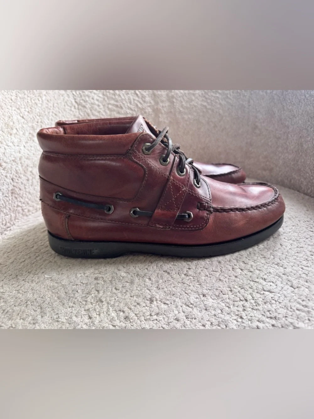 Wolverine Mens 11 M Brown Leather Chukka Ankle Boots Moc Toe Lace Up Casual