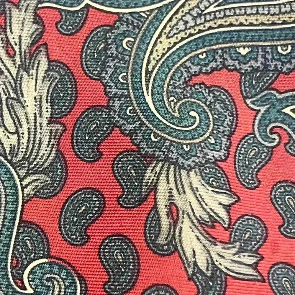 Preferred Stock Italian Silk Tie Paisley, Red teal accents