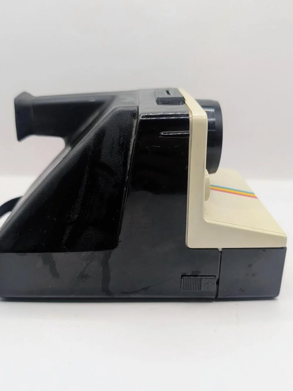 Polaroid OneStep Land Camera - Cream with Rainbow Stripe
