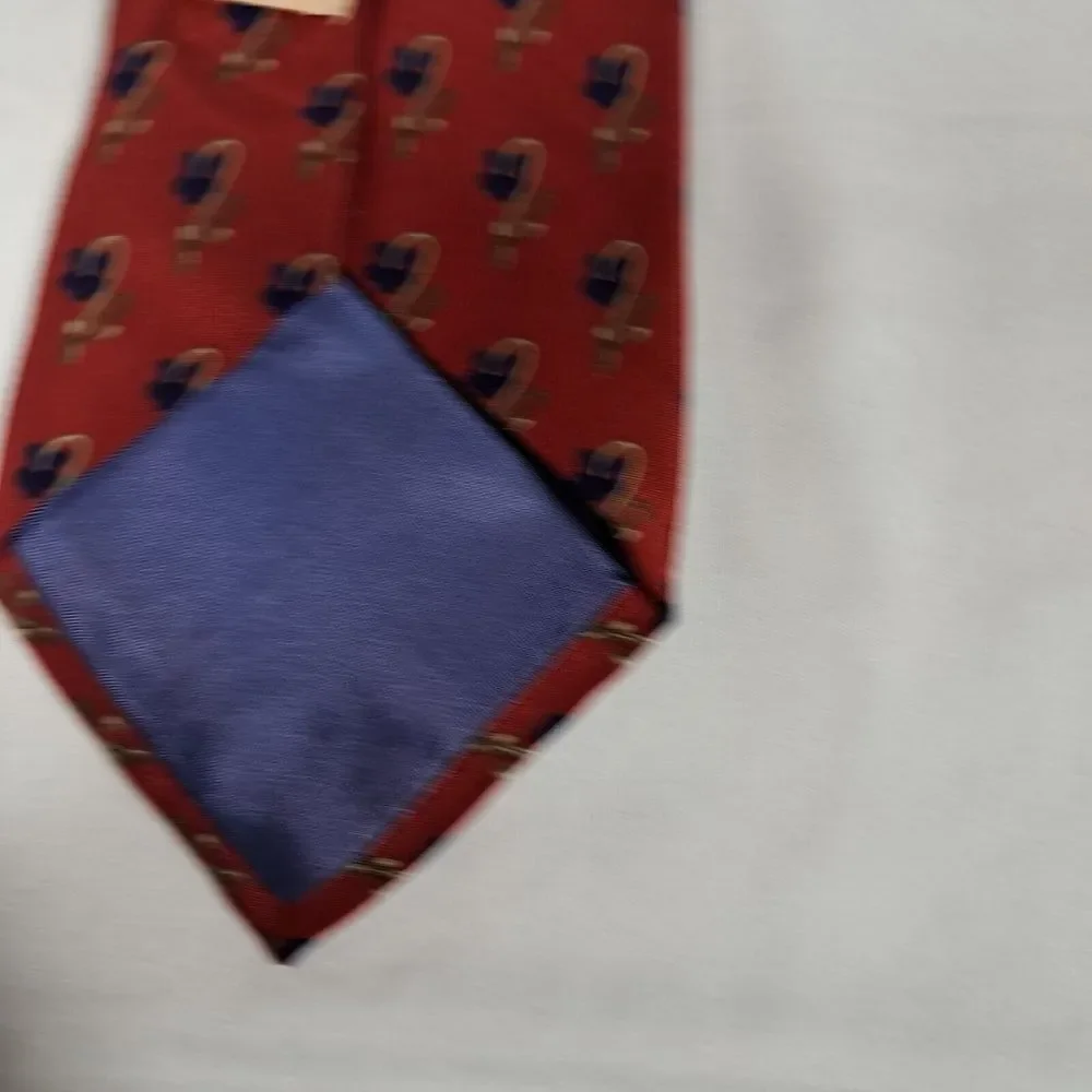 Aquascutum of London Flower Print Design‎ Red Silk Tie Made in Italy Joe Merten