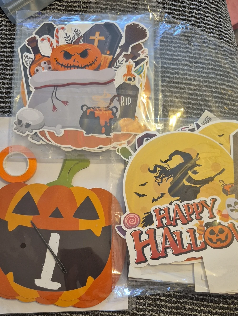 Halloween Party Decorations Pack - Orange, Black & Yellow