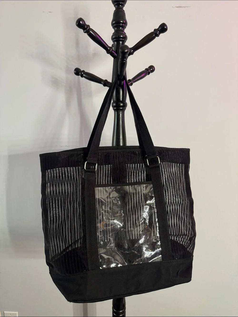 Black Mesh Tote Bag for Men - Lightweight Everyday Carry