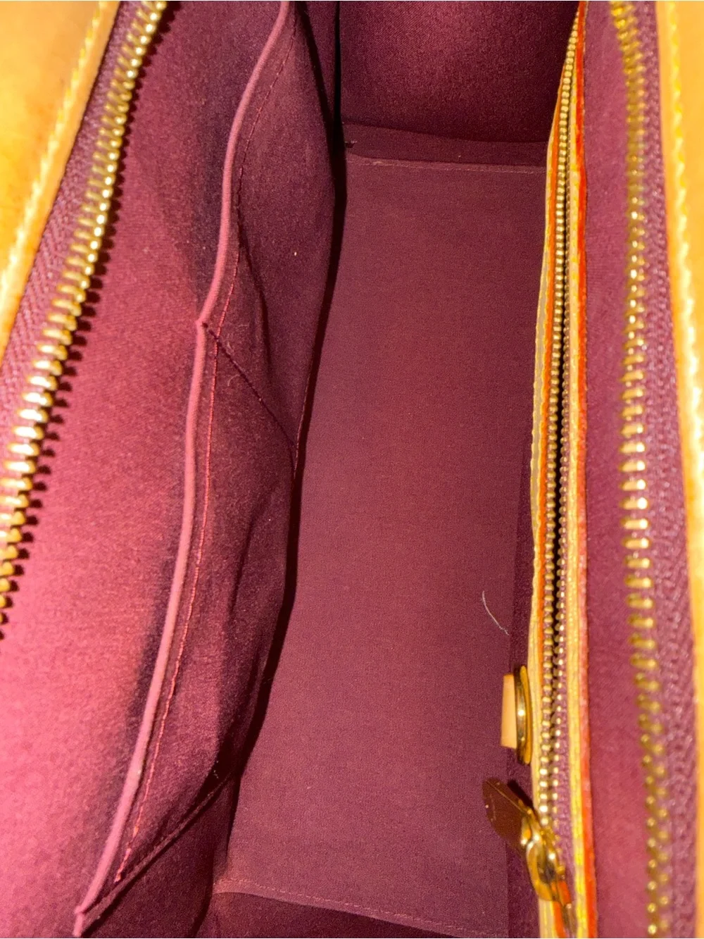 Louis Vuitton Bordeaux Patent Vernis Brea with Natural Vachetta Trim