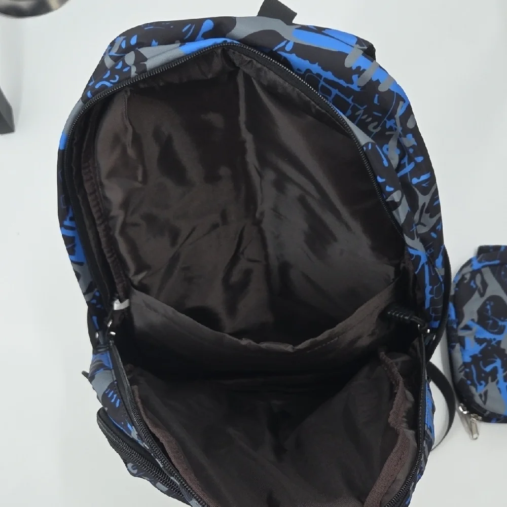 Blue and Black Gaming Backpack Set with Controller Design Glow In The Dark NWOT