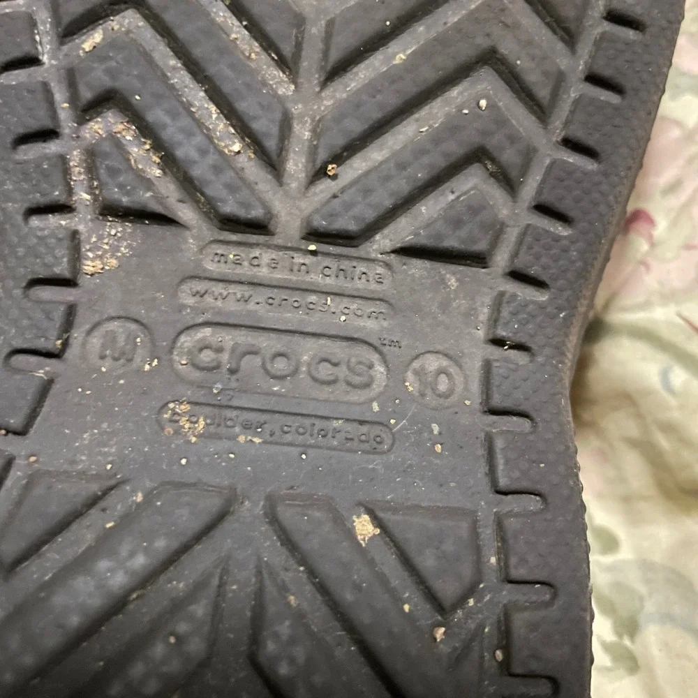 Crocs Mens Boat Shoe Clog Hybrid Dark Brown Leather Lace Up‎ Size 10