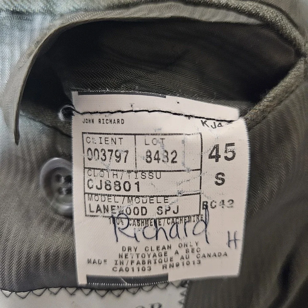 H.W.‎ Rosenblum Jack Victor Cashmere Blazer 45S Green Sport Coat Union Made...
