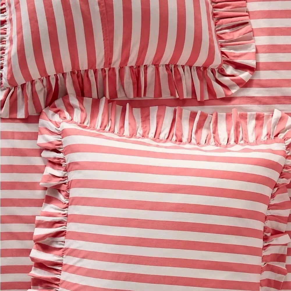 Anthropologie Cotton Cottage Striped Eurosham New out of Package 1 Sham !