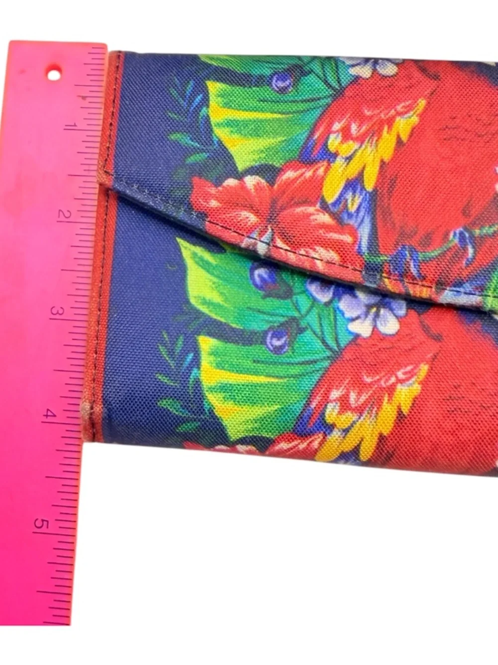 Tropical Parrot Beaded Embroidered Canvas Tote Bag Matching Wallet Set Y2K