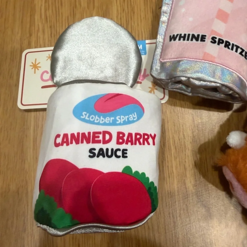 BarkBox Dog Toy Bundle Wine Spritzer Pool Boy + Canned Barky Sauce + Plush Boar