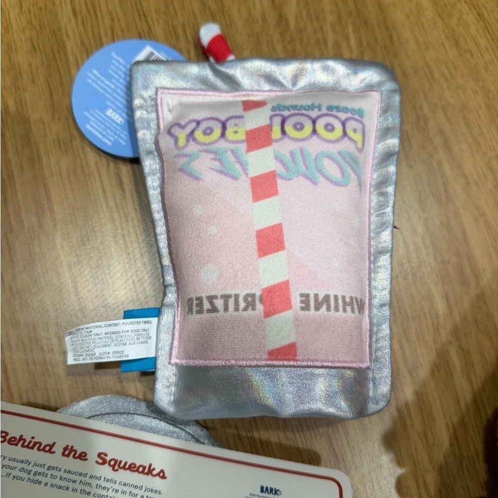 BarkBox Dog Toy Bundle Wine Spritzer Pool Boy + Canned Barky Sauce + Plush Boar