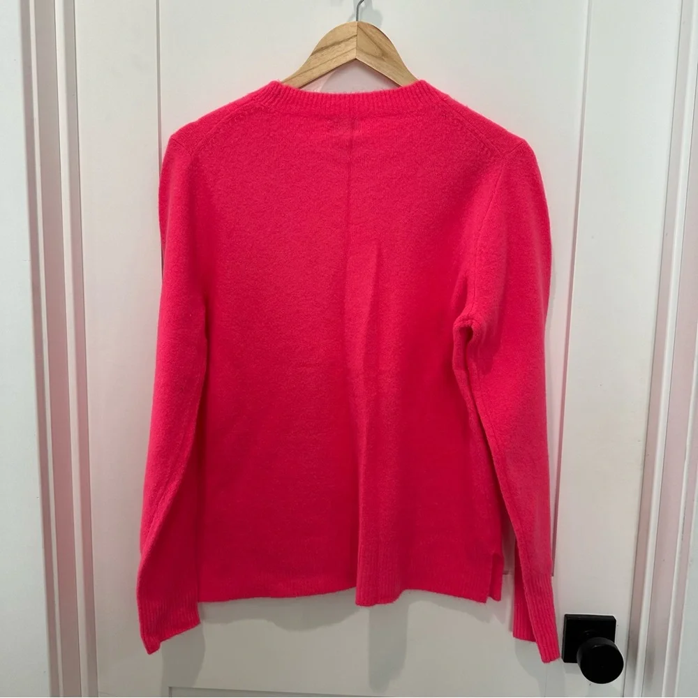 J. crew crewneck sweater extra soft yarn. Size M. Neon dragon fruit. Retail $89