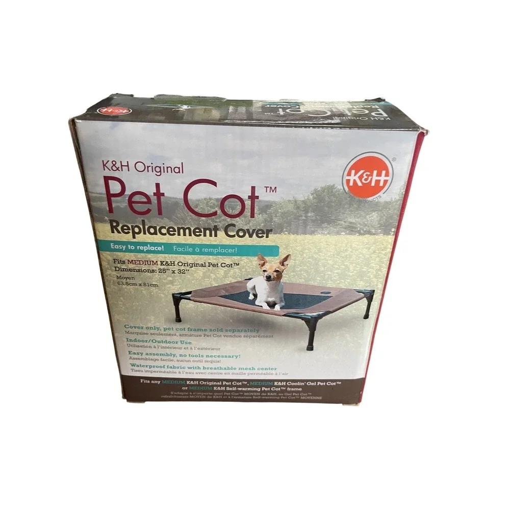 K&H Orig Pet Cot Replacement Cover Medium 25x32In Waterproof Breathable Mesh