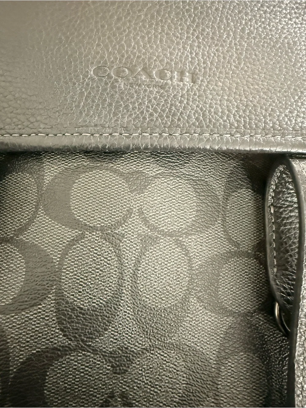 Coach Men's Black Signature Monogram Briefcase Tote