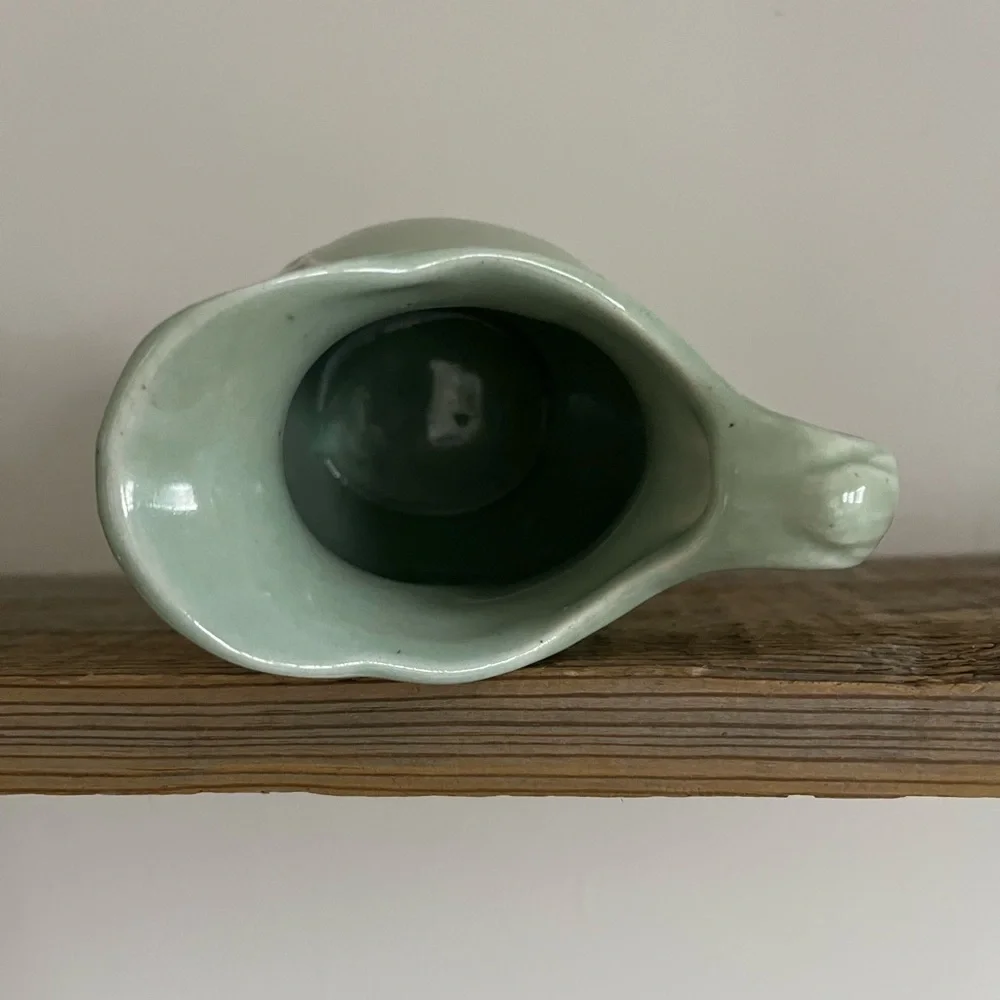 Aqua pottery pitcher or creamer