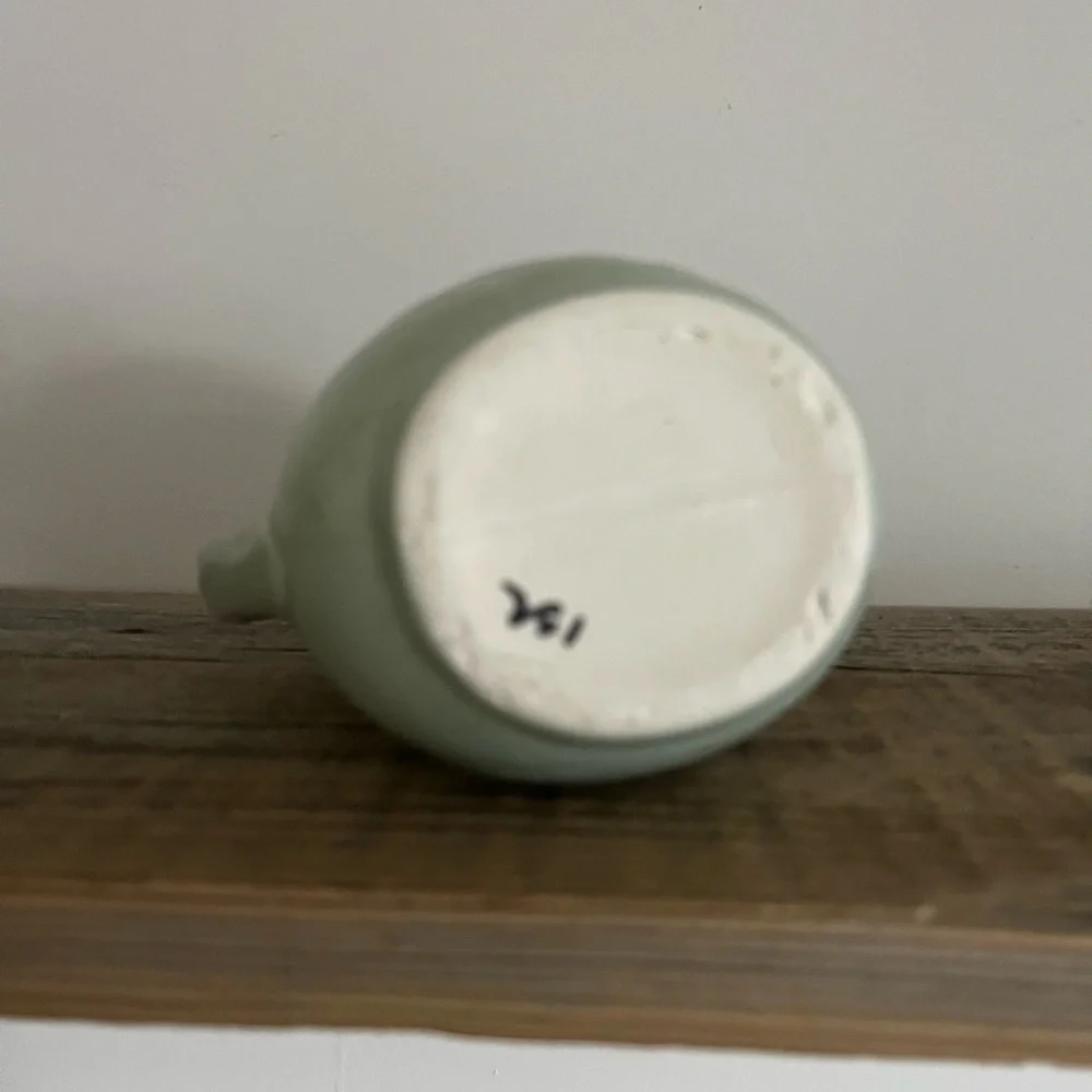 Aqua pottery pitcher or creamer