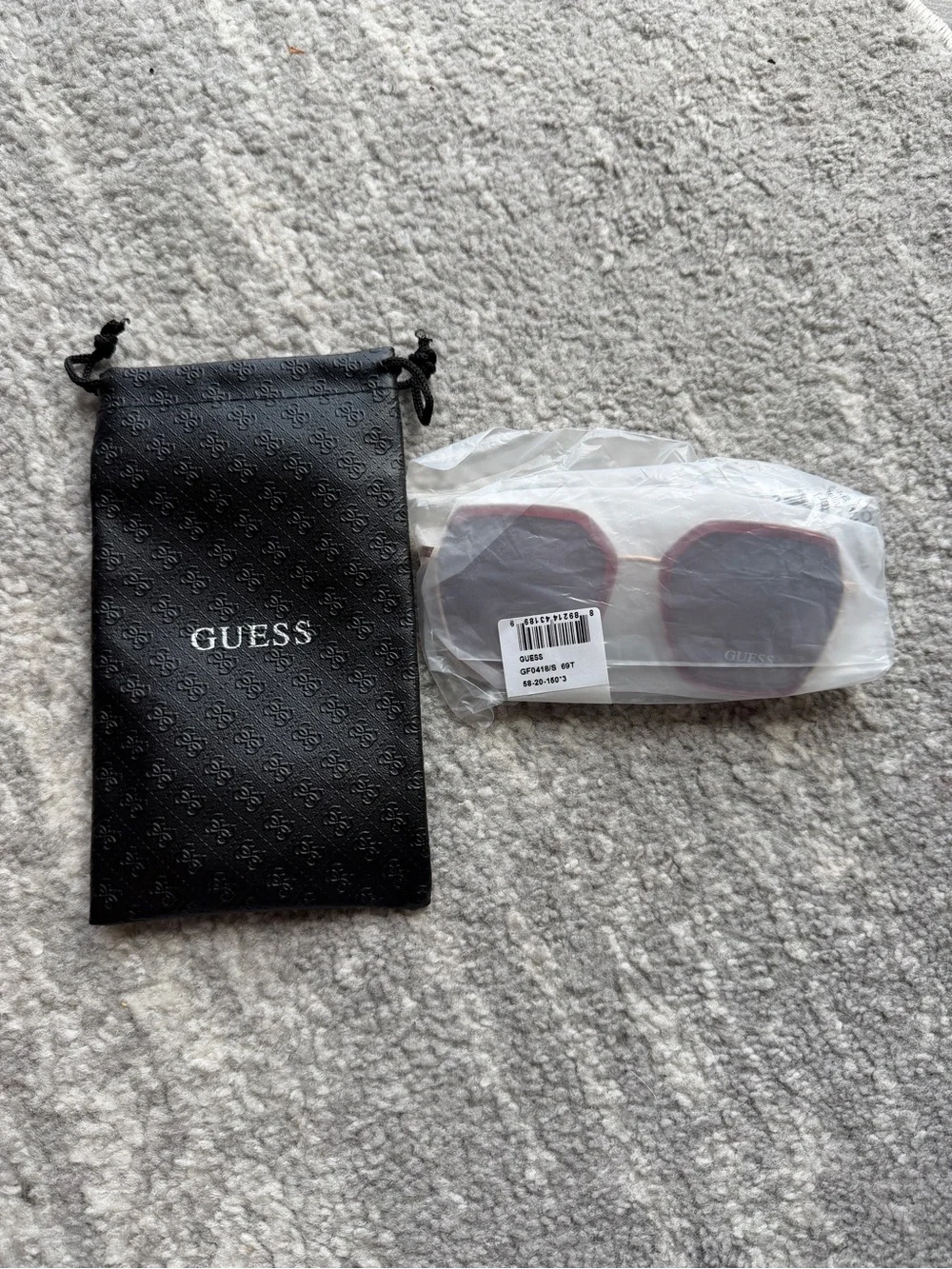 Guess Women’s Sunglasses GF0418/S 69T 58-20-15’3 Gold Rectangular Frame