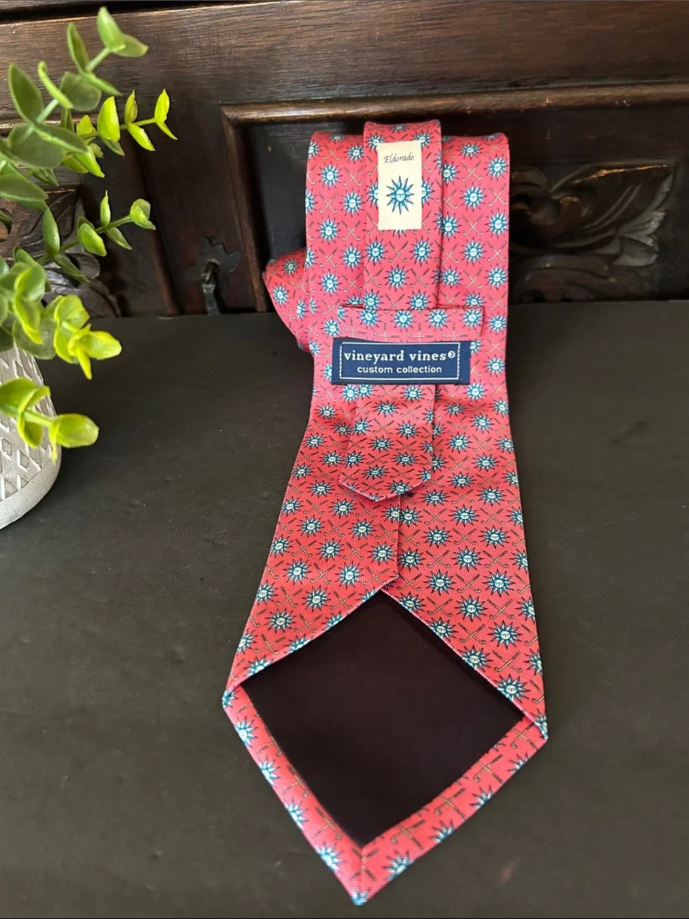 Classic Men's Red Patterned Silk Tie