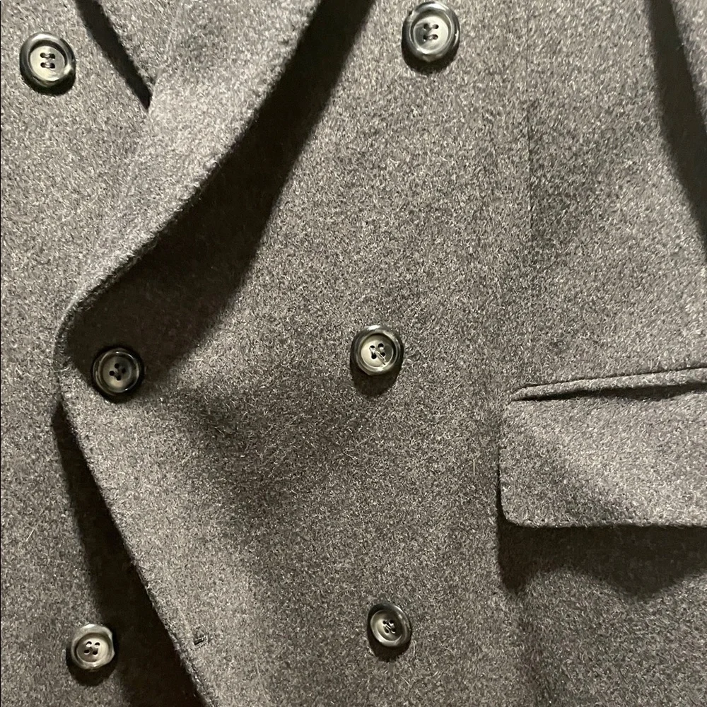 diVenedetto Cashmere Blend Vintage Charcoal Double-Breasted Men's Trench Coat